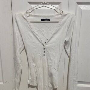 Abercrombie & Fitch Cream Long Sleeve Top